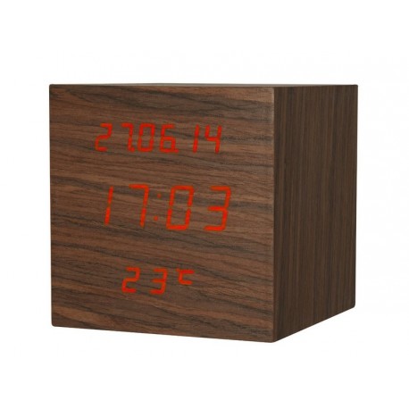 Réveil cube bois de rose pure karlsson