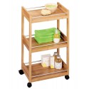 Meuble desserte à roulettes en bois bambou zeller