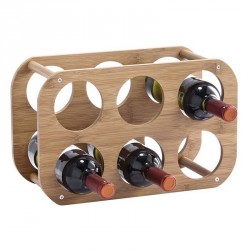 Regalaufbewahrung 6 Flaschen Holz Bambus Zeller