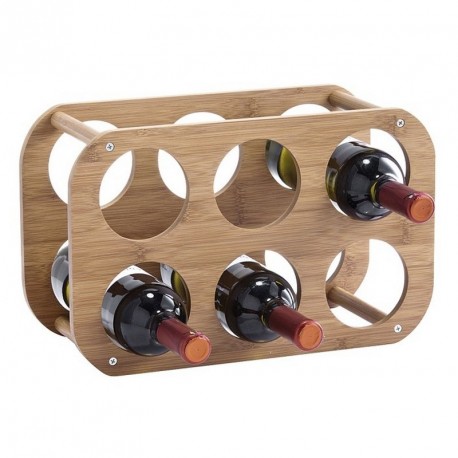 Etagère rangement 6 bouteilles en bambou zeller