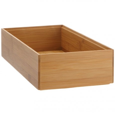 boite rectangulaire en bois de bambou 30 x 15 x 7 cm zeller 13333