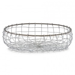 corbeille ronde de rangement en metal grillage zeller 27304