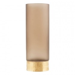 Vase décoratif en verre bande en or House Doctor Lost marron clair