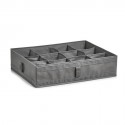 Organiseur dressing 12 compartiments en tissu gris pliable