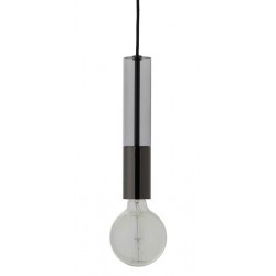 suspension design frandsen freja metal chrome noir et verre fume
