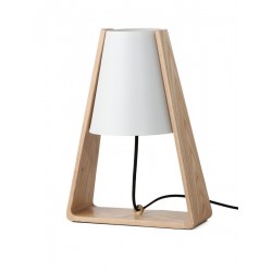 Lampe de table épurée bois métal blanc Bend Frandsen