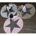 Tapis enfant rond gris beige étoile réversible Lorena Canals 140 cm