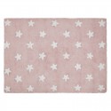 tapis chambre fille rose etoiles blanches coton lorena canals 120 x 160 cm